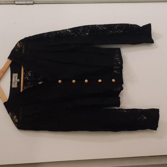 Black Lace jacket with gold buttons - Picture 1 of 6